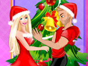 Christmas Couple Kissing